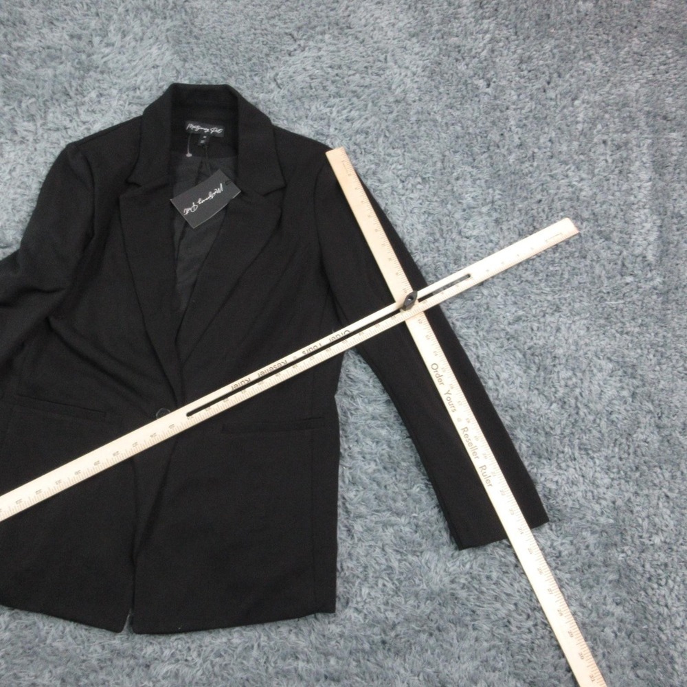 Montgomery Port Blazer Womens Medium Black Stretch One Button Suit Jacket NWT - Picture 5 of 11